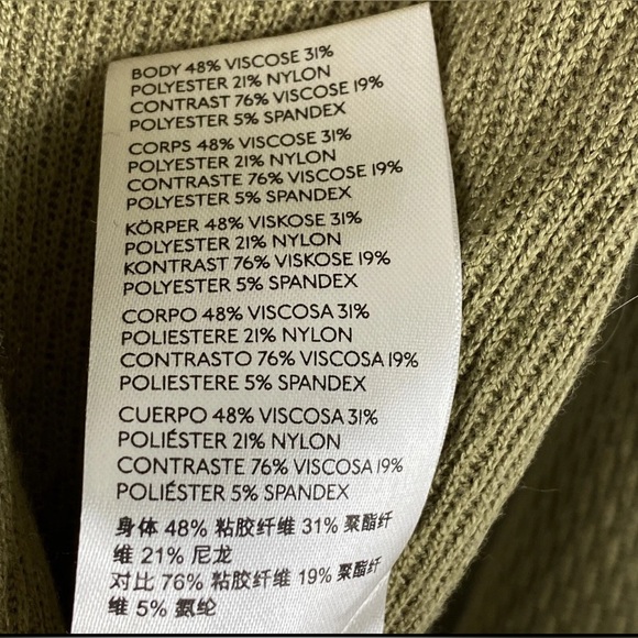 We The Free XS Olive Green Waffle Knit Long Sleeve Top Thumbholes - Picture 5 of 5